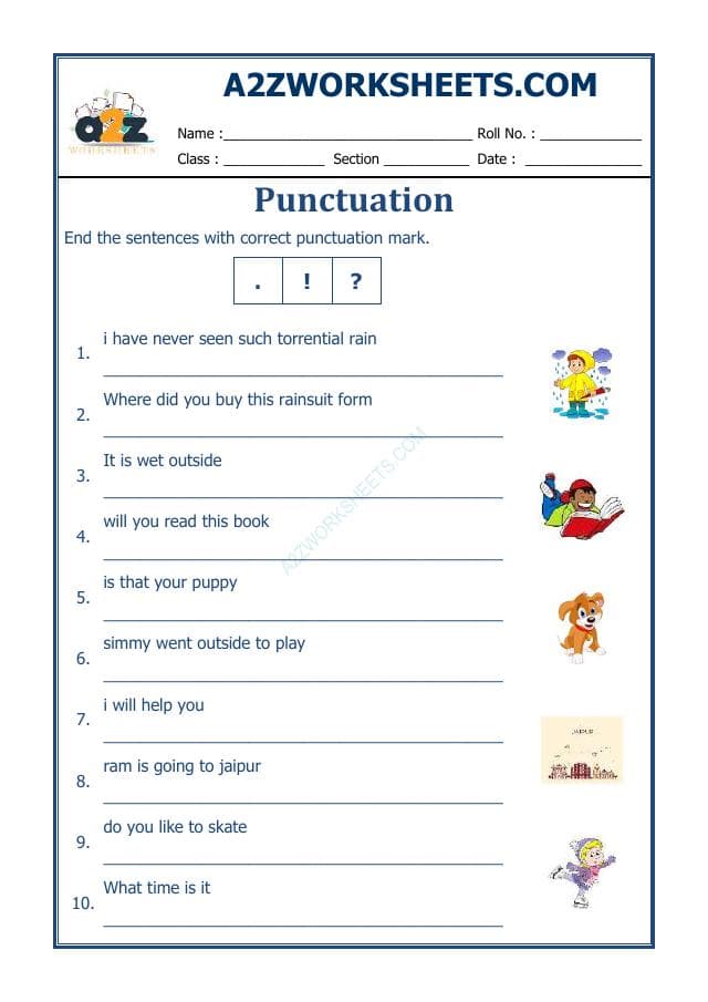 A2ZWorksheets:English-Grammar-English Punctuation Worksheet-05