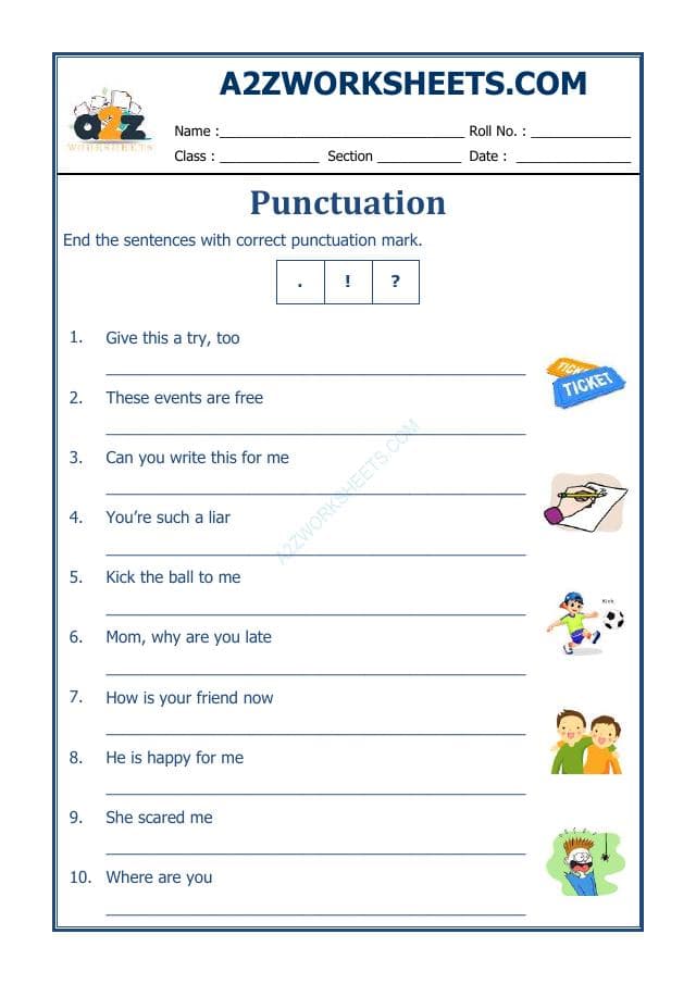 A2ZWorksheets:English-Grammar-English Punctuation Worksheet-02