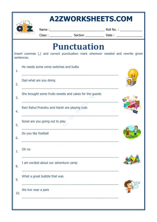 A2ZWorksheets:English-Grammar-English Punctuation Worksheet-05
