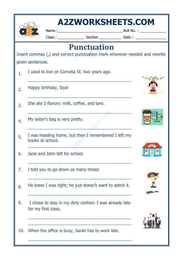 A2ZWorksheets:English-Grammar-English Punctuation Worksheet-02