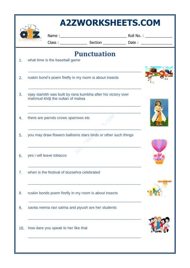 English Punctuation Worksheet-01