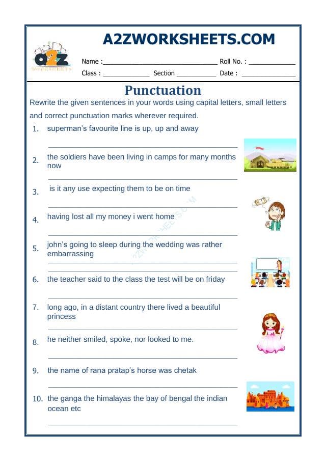 A2ZWorksheets:English-Grammar-English Punctuation Worksheet-04