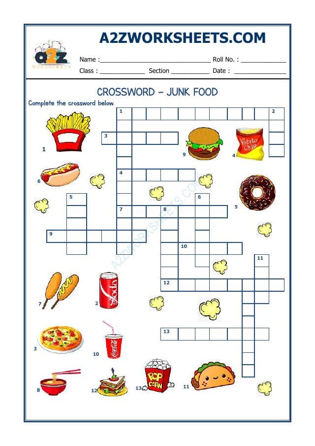 Crossword -Junk Food