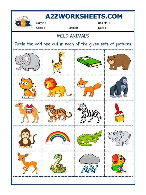 A2ZWorksheets:General Awareness-Logical Reasoning-Odd One Out-04