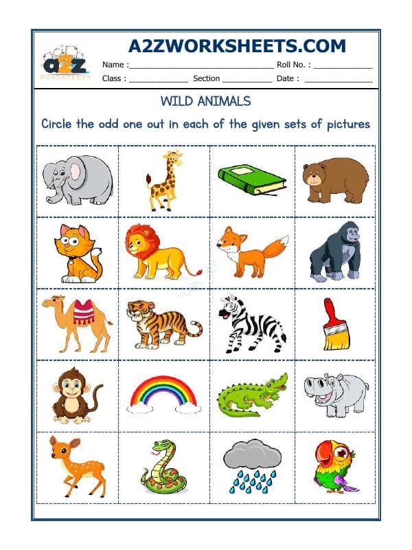 A2ZWorksheets:General Awareness-Logical Reasoning-Odd One Out-04