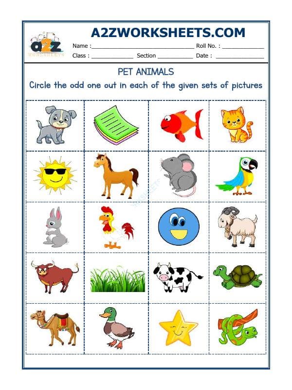 A2ZWorksheets:General Awareness-Logical Reasoning-Odd One Out-05