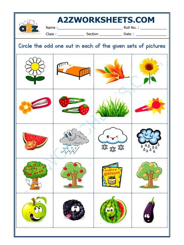 A2ZWorksheets:General Awareness-Logical Reasoning-Odd One Out-09