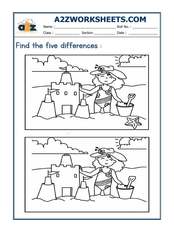 A2ZWorksheets:General Awareness-Logical Reasoning-Find The Difference-01