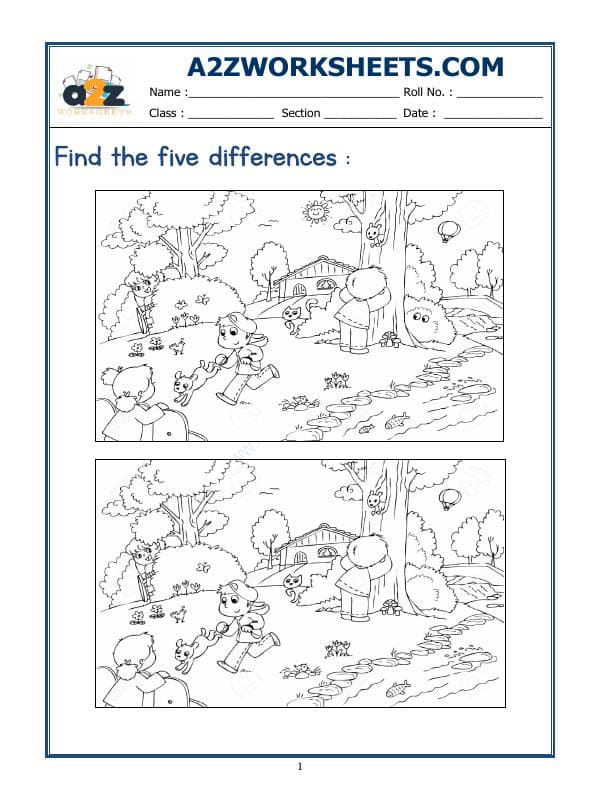 A2ZWorksheets:General Awareness-Logical Reasoning-Find The Difference-02