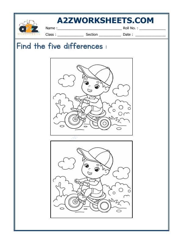 A2ZWorksheets:General Awareness-Logical Reasoning-Find The Difference-06