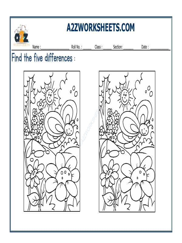 A2ZWorksheets:General Awareness-Logical Reasoning-Find The Difference-10