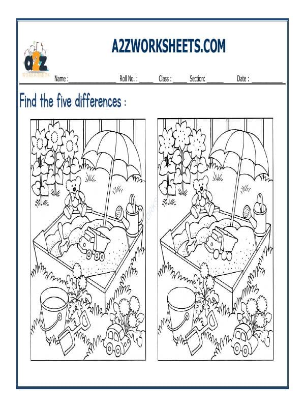 A2ZWorksheets:General Awareness-Logical Reasoning-Find The Difference-02