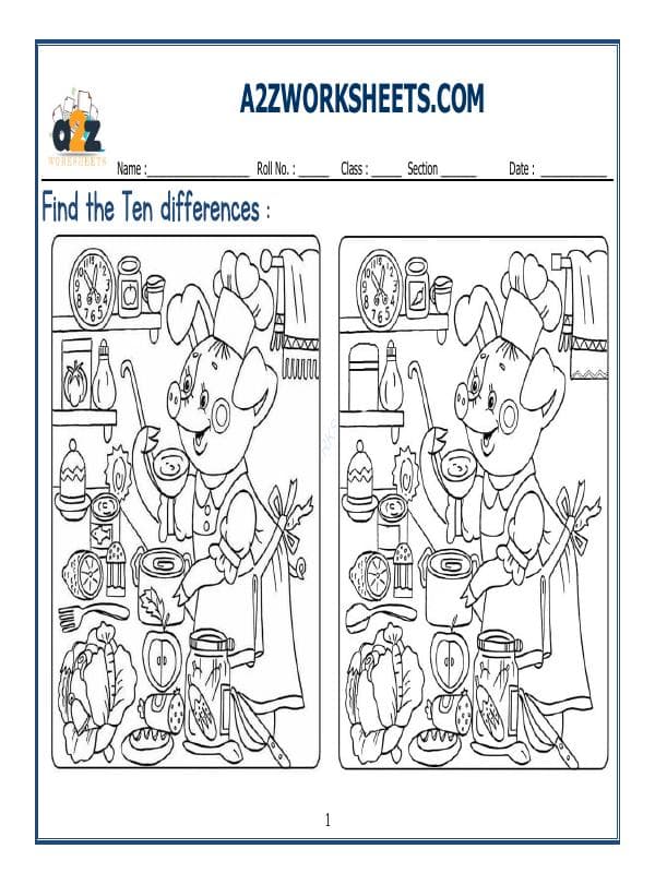 A2ZWorksheets:General Awareness-Logical Reasoning-Find The Difference-03