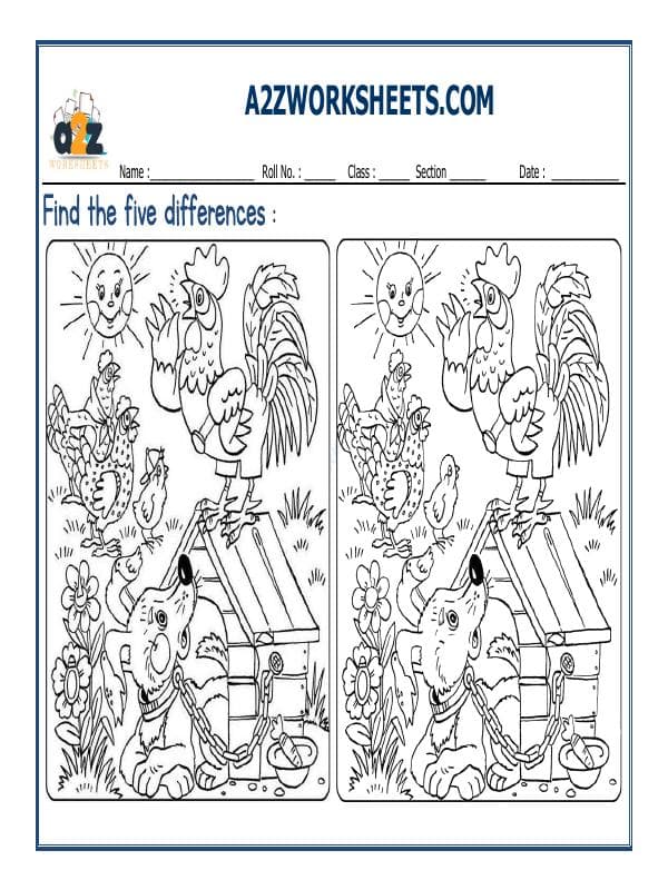 A2ZWorksheets:General Awareness-Logical Reasoning-Find The Difference-07