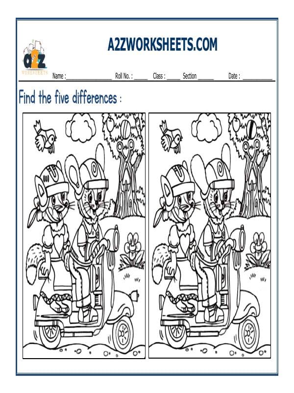 A2ZWorksheets:General Awareness-Logical Reasoning-Find The Difference-08