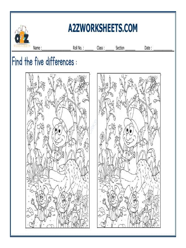 A2ZWorksheets:General Awareness-Logical Reasoning-Find The Difference-10