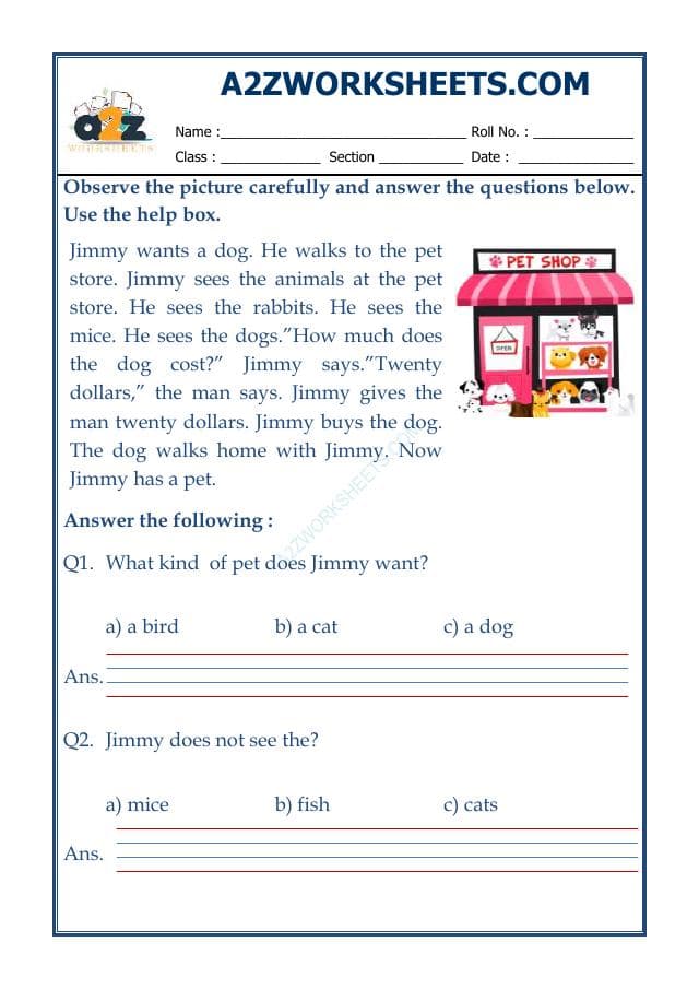 A2ZWorksheets:English-Reading-Picture Comprehension-38
