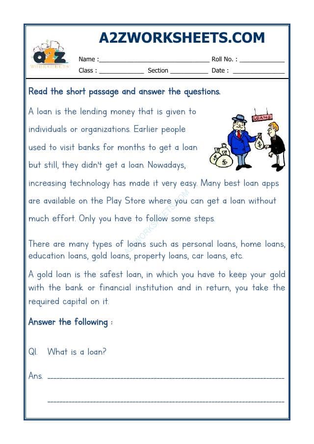 A2ZWorksheets:English-Reading-Comprehension Passage-23