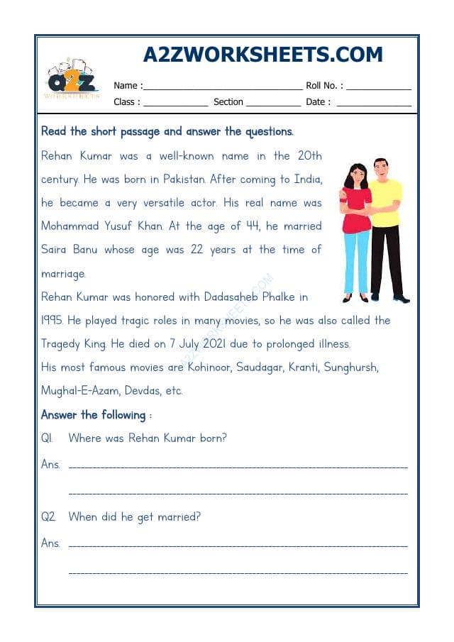 A2ZWorksheets:English-Reading-Comprehension Passage-16
