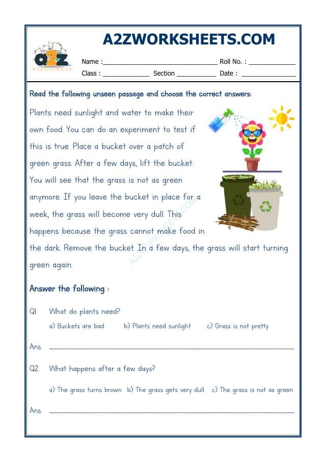 A2ZWorksheets:English-Reading-Comprehension Passage-24