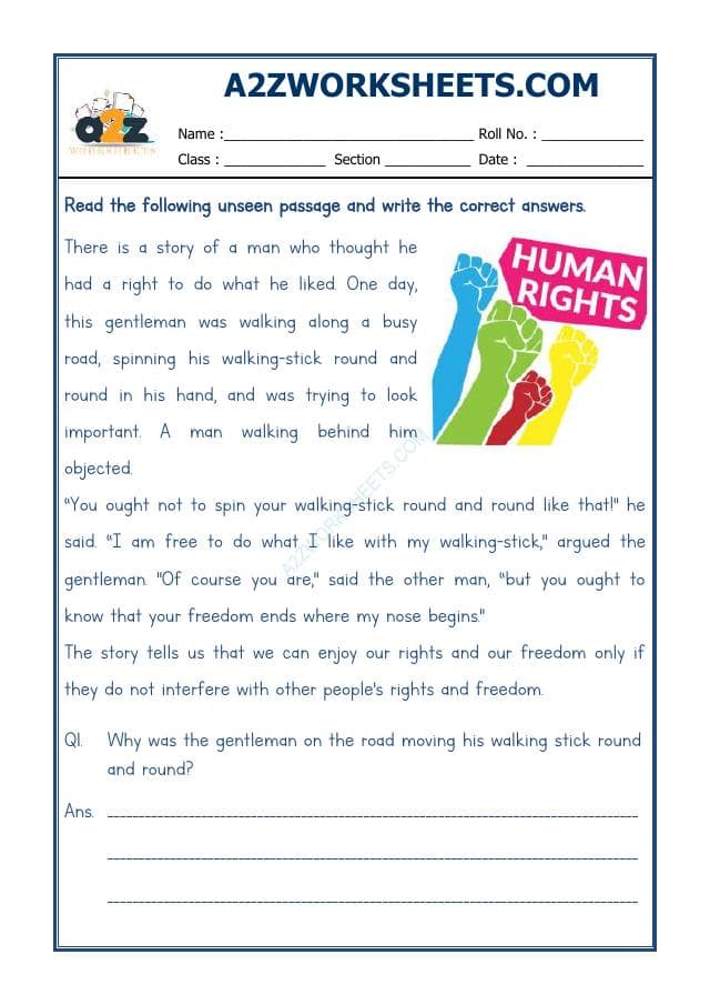 A2ZWorksheets:English-Reading-Comprehension Passage-25