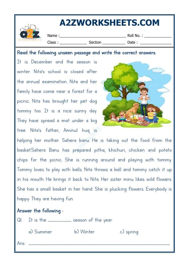 A2ZWorksheets:English-Reading-Comprehension Passage-26