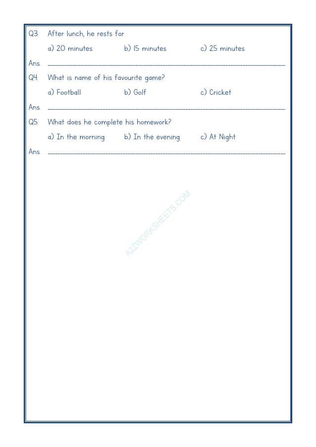 A2ZWorksheets:English-Reading-Comprehension Passage-27