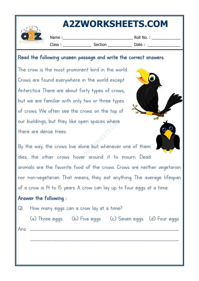 A2ZWorksheets:English-Reading-Comprehension Passage-20