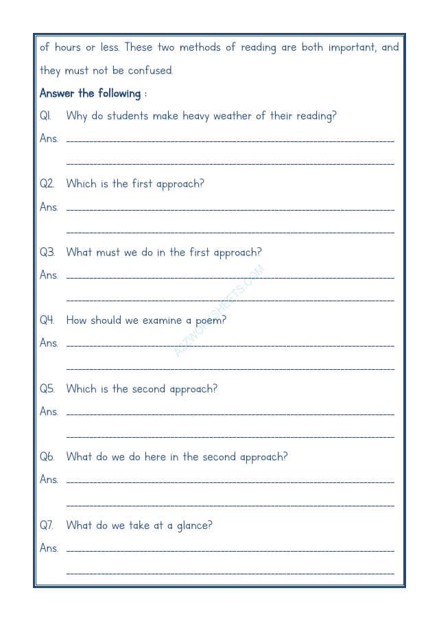 A2ZWorksheets:English-Reading-Class V-Comprehension Passage-28