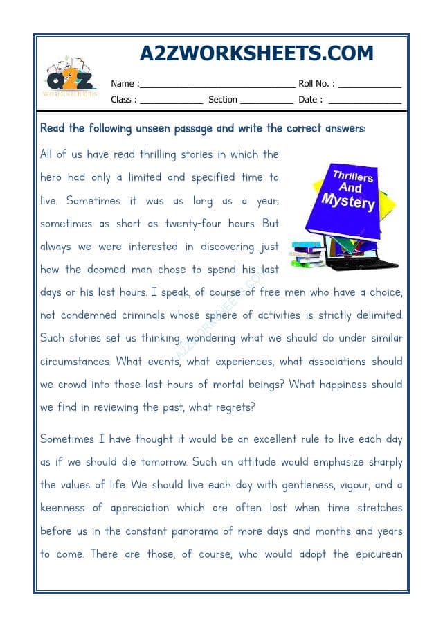 A2ZWorksheets:English-Reading-Comprehension Passage-29