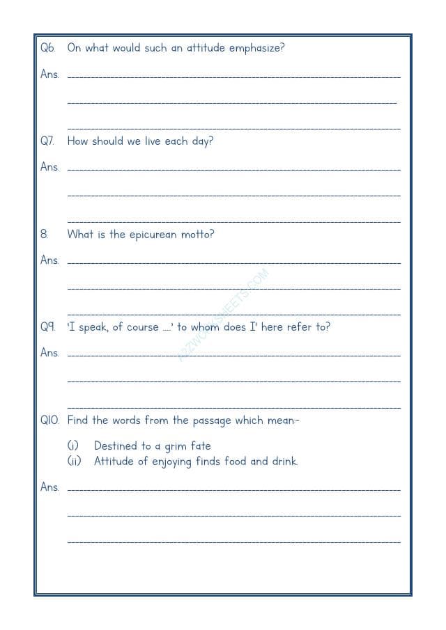 A2ZWorksheets:English-Reading-Comprehension Passage-29