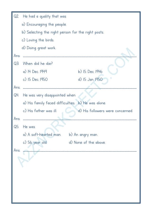 A2ZWorksheets:English-Reading-Comprehension Passage-31