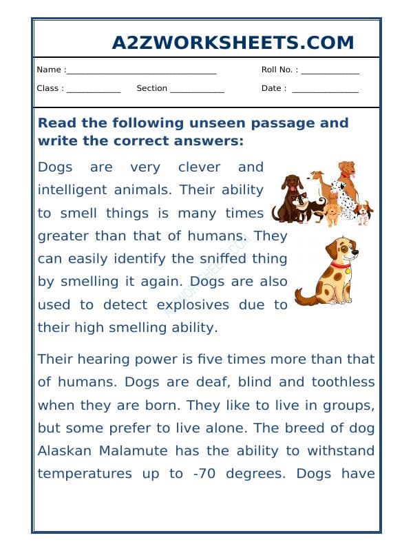 A2ZWorksheets:English-Reading-Class V-Comprehension Passage-37