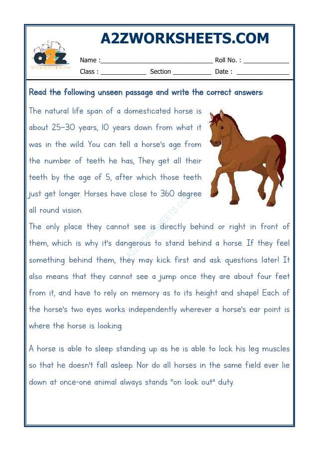 A2ZWorksheets:English-Reading-Comprehension Passage-56