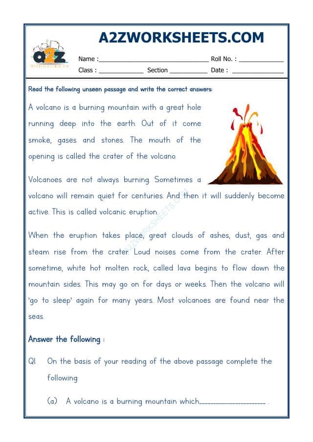 A2ZWorksheets:English-Reading-Comprehension Passage-58