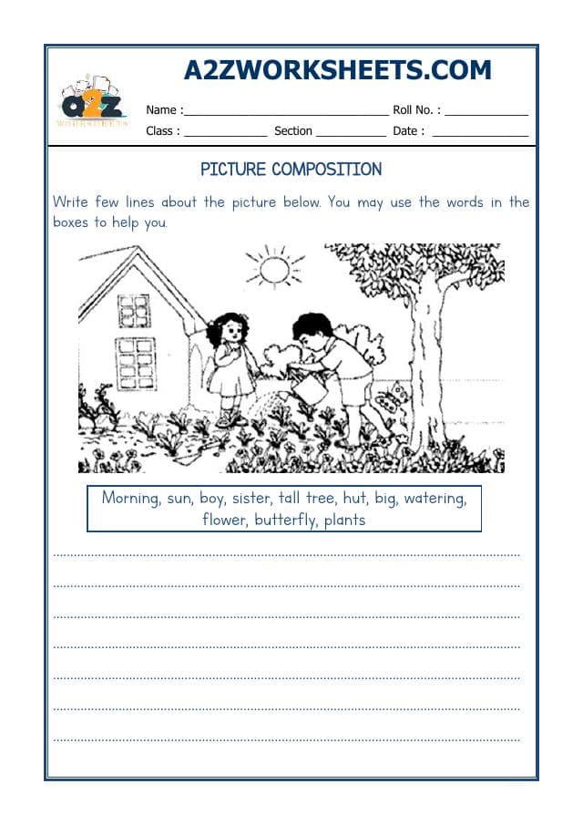 A2ZWorksheets:English-Writing-Picture Composition-01