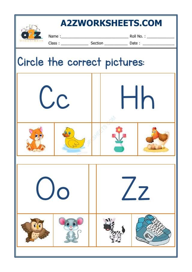 A2ZWorksheets:English-Recognition-Circle The Correct Picture-05