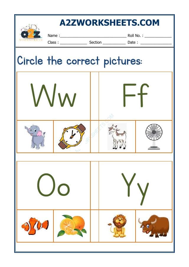 A2ZWorksheets:English-Recognition-Circle The Correct Picture-07