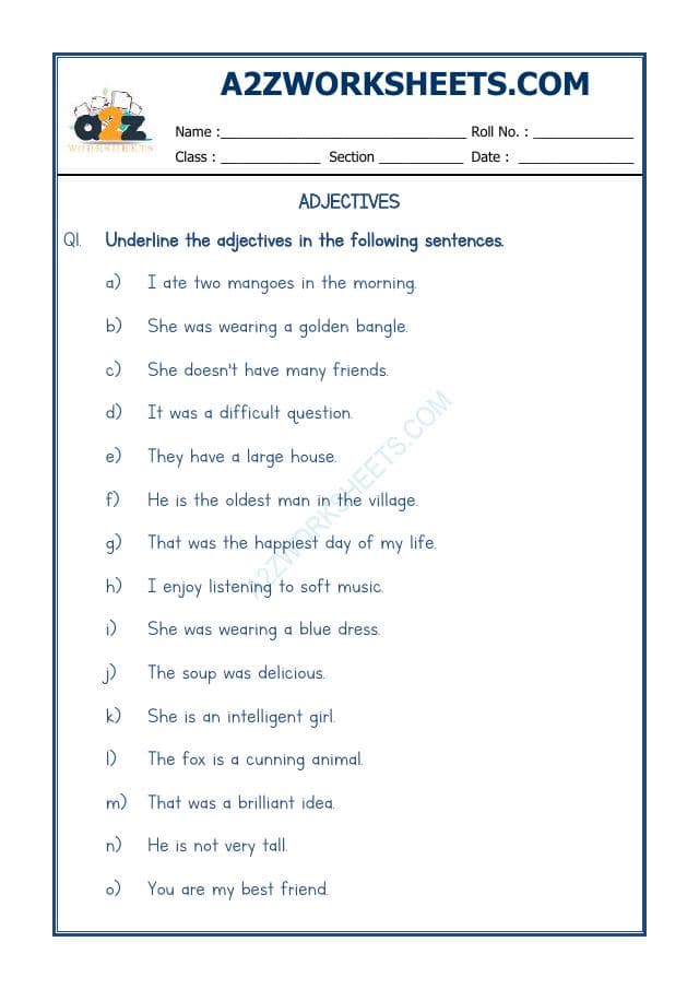 English Adjectives Worksheet-08