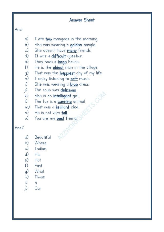 A2ZWorksheets:English-Grammar-English Adjectives Worksheet-08