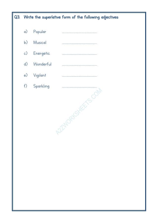 A2ZWorksheets:English-Grammar-English Adjectives Worksheet-09