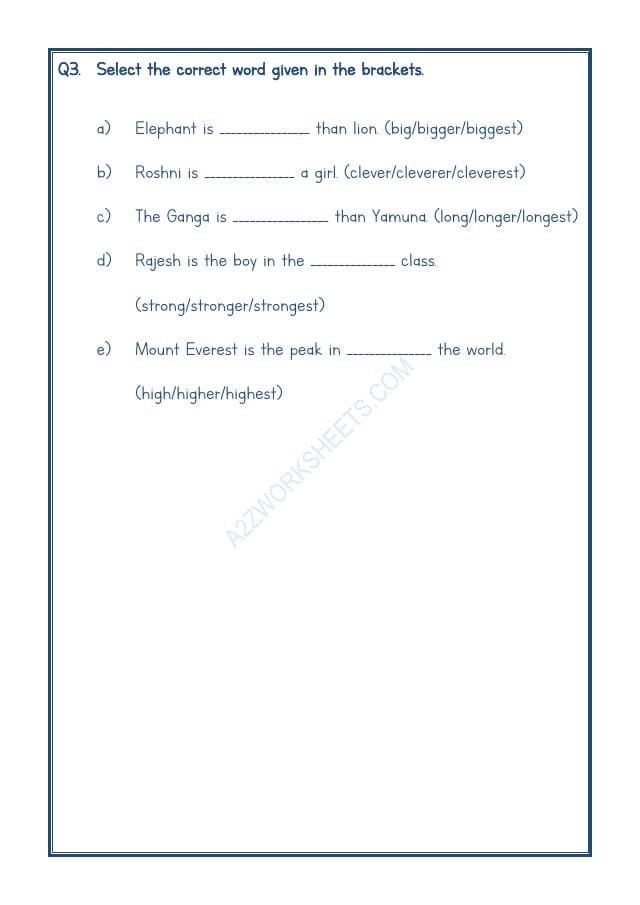 A2ZWorksheets:English-Grammar-English Adjectives Worksheet-11