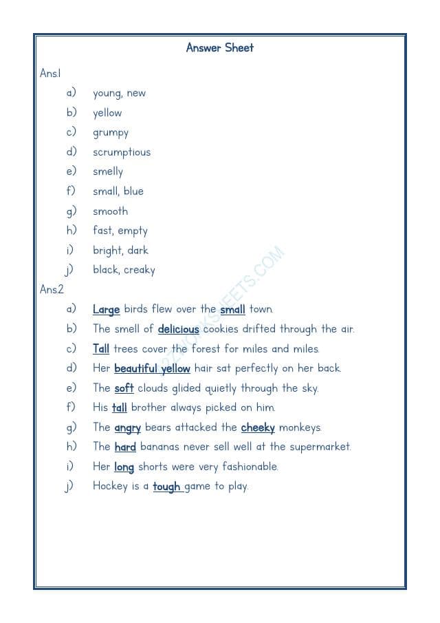 A2ZWorksheets:English-Grammar-English Adjectives Worksheet-13