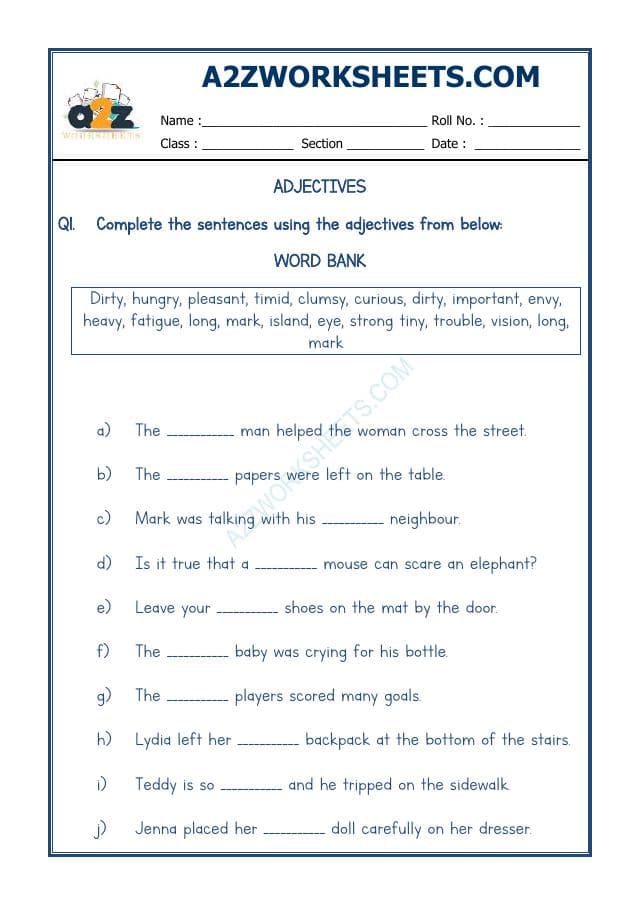 English Adjectives Worksheet-14