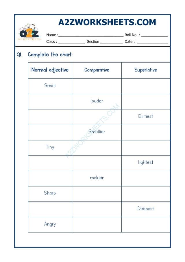 A2ZWorksheets:English-Grammar-English Adjectives Worksheet-15
