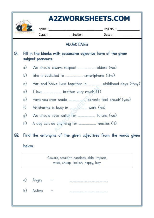 English Adjectives Worksheet-03