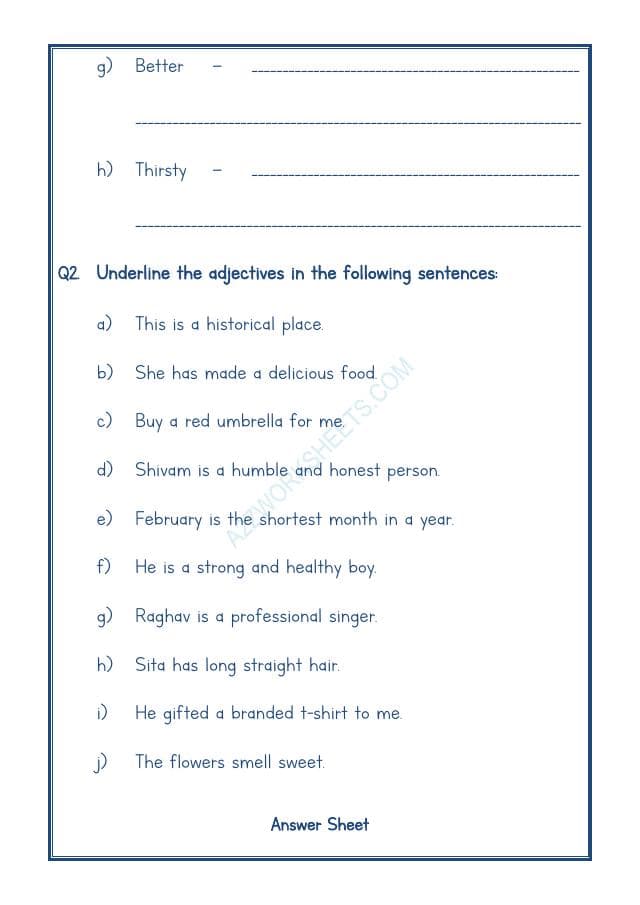 A2ZWorksheets:English-Grammar-English Adjectives Worksheet-04