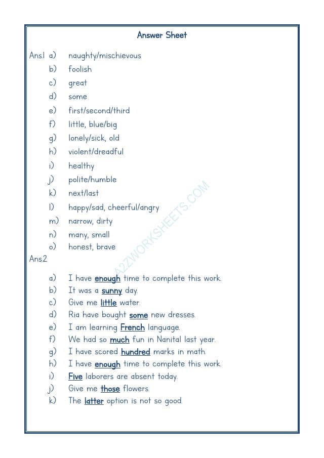 A2ZWorksheets:English-Grammar-English Adjectives Worksheet-05