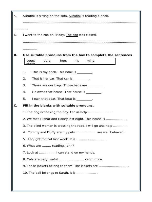 A2ZWorksheets:English-Grammar-Pronouns