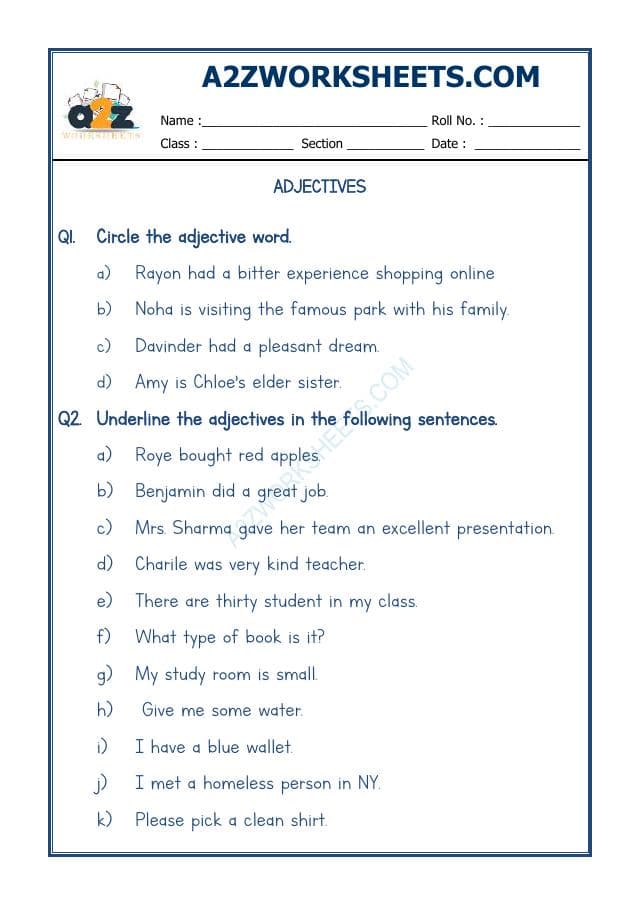 English Adjectives Worksheet-08